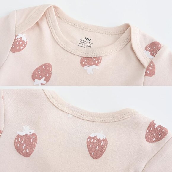Strawberry Sunshine 10-Piece Baby Bodysuit & Pants Set for 3-6 Months - Picture 2 of 6